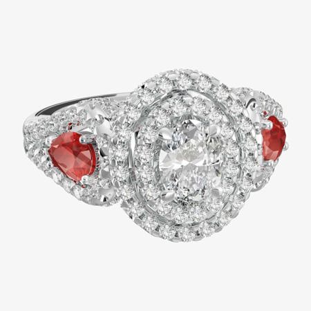 Ruby Teal Eminent Wedding Ring
